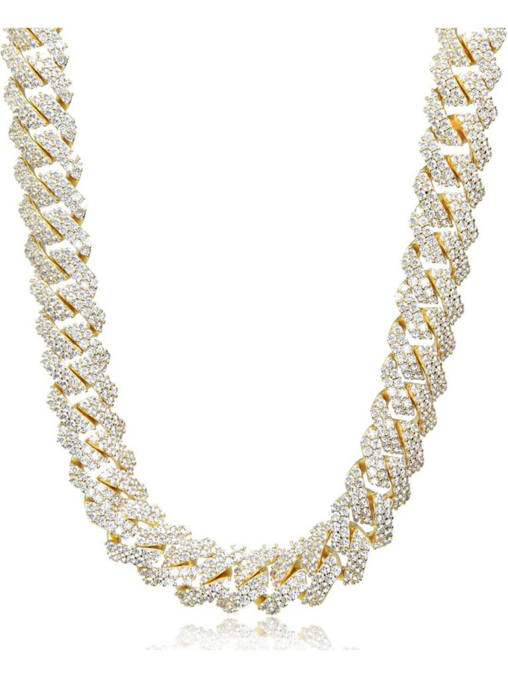 15mm Iced Out Diamond Cuban Link Chain - Hip Hop Gold Plated Necklace/Bracelet